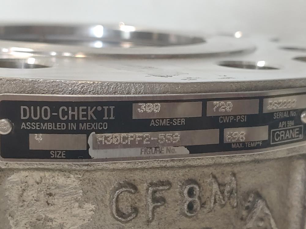 Crane Duo-Chek II 4" 300# CF8M Wafer Check Valve  