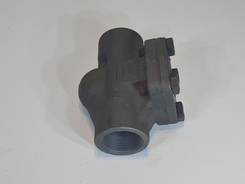 Smith 1-1/2" 800#  Carbon Steel Piston Check Valve