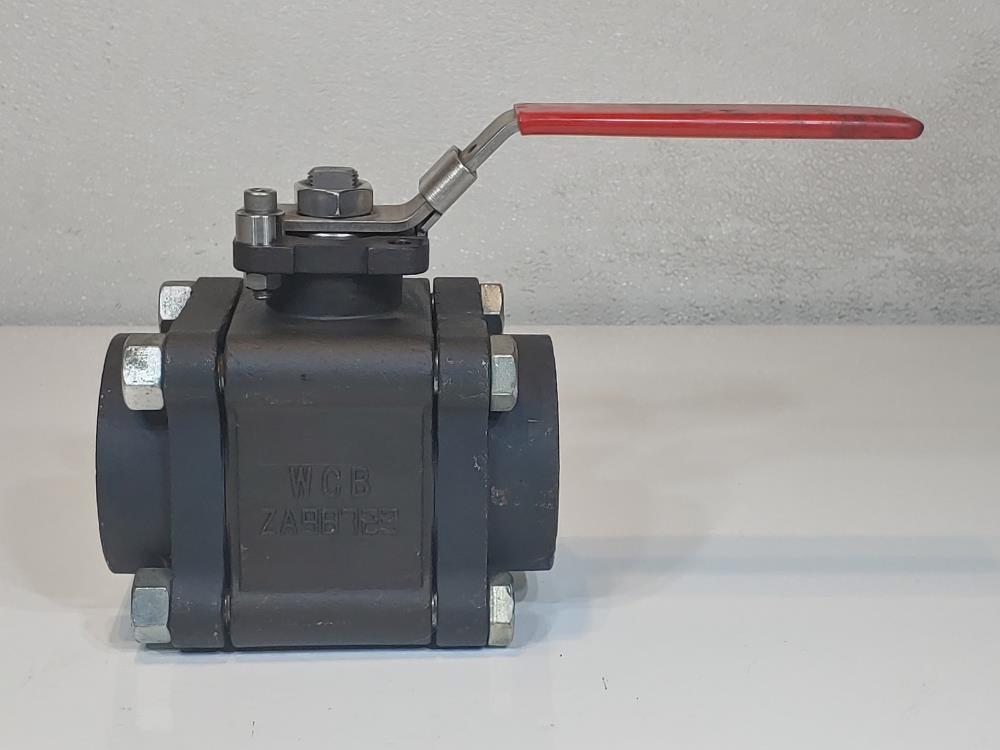 KF Contromatics 2" Threaded 3-Piece Full Port WCB Ball Valve