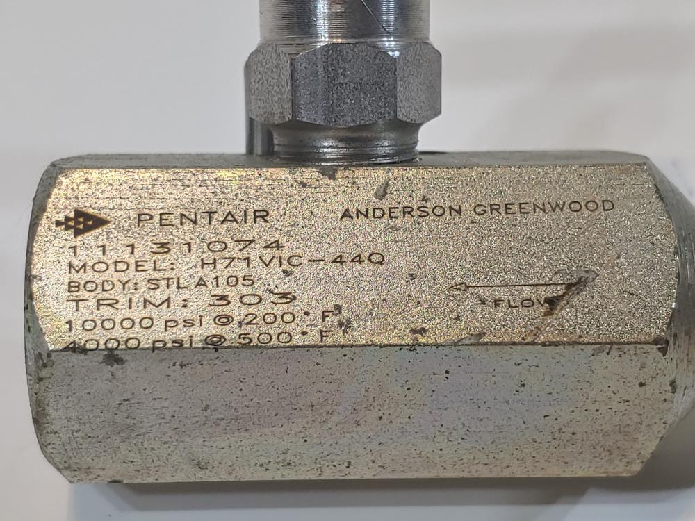 Anderson Greenwood Pentair 1/2"NPT  Needle Valve Model H71VIC-44Q