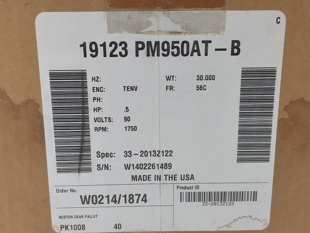 Boston Gear PM950AT-B / 33-201-Z122 Permanent Magnetic Motor