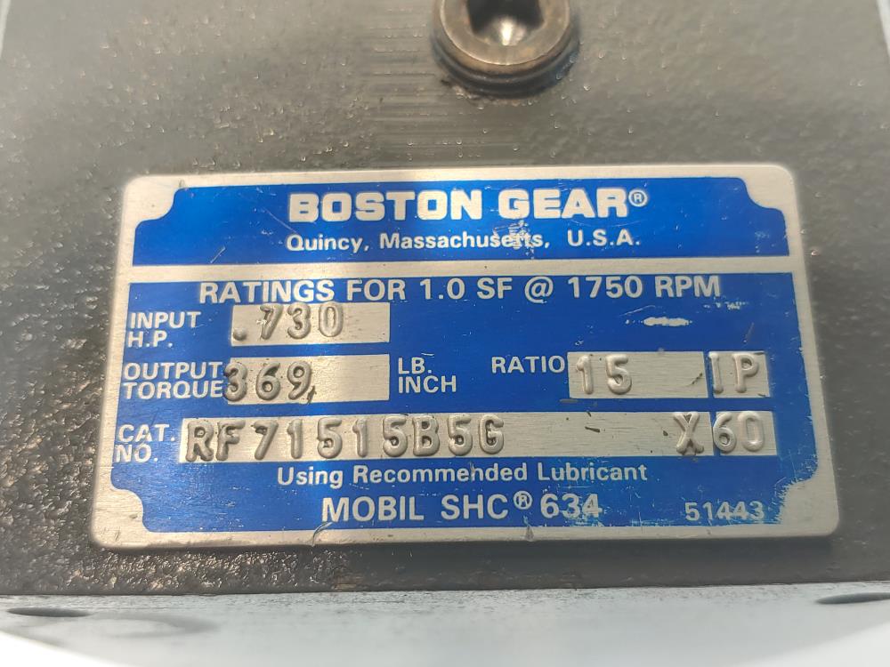 Boston RF715-15-B5-G Right Angle Worm Gear Speed Reducer