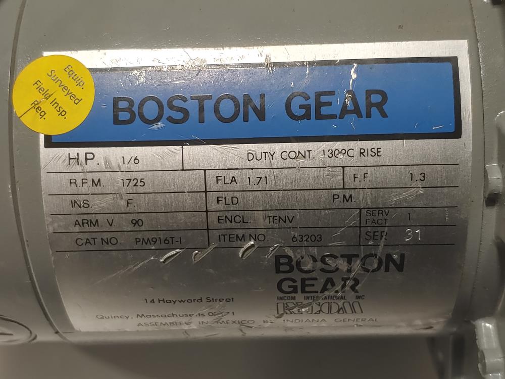 Boston PM916T-1, 1/6 HP DC PM Motor