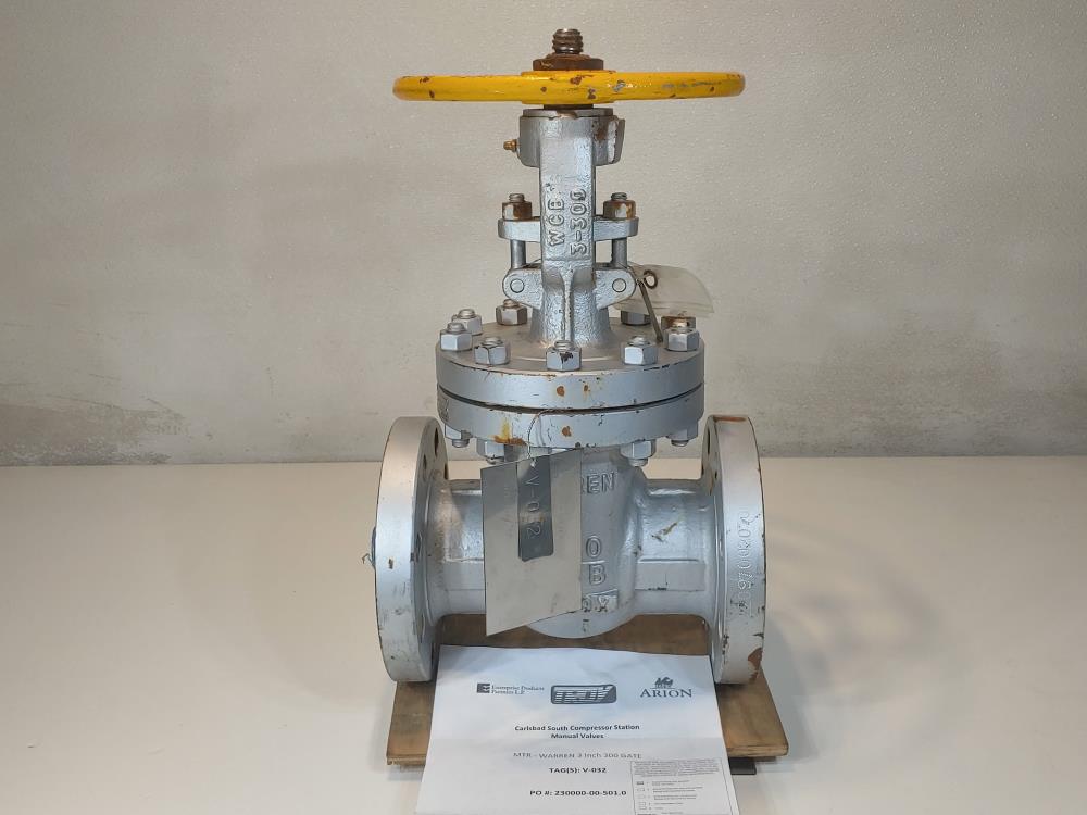 Warren 3" 300# WCB Gate Valve Fig# 1305-8-624