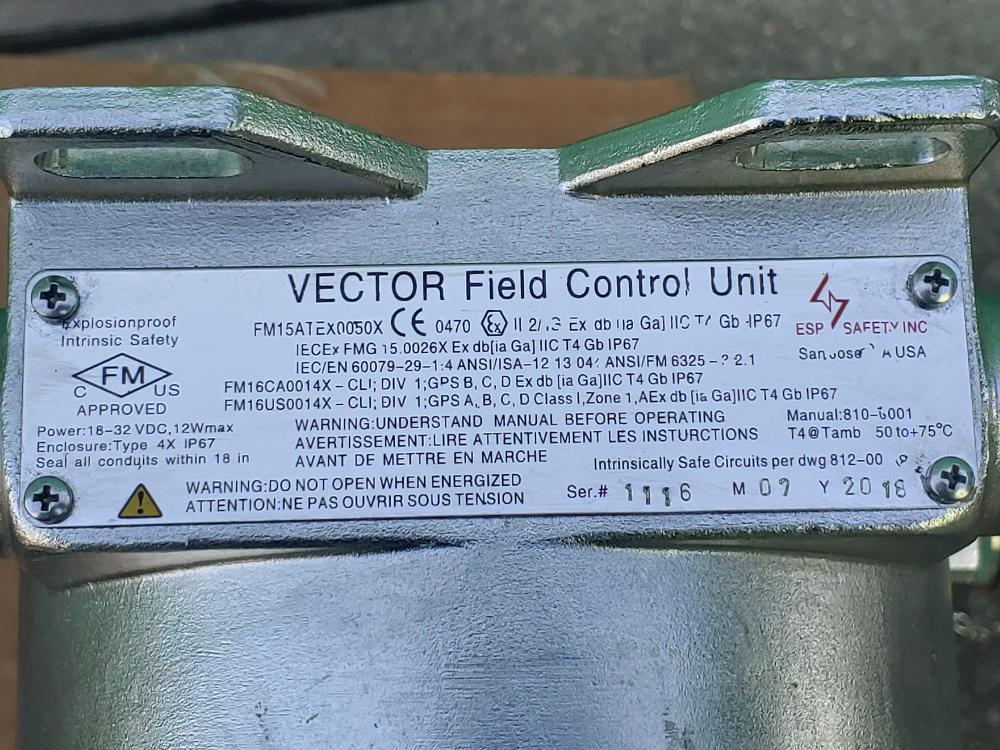 ESP Safety Vector Field Control Unit - O2 Gas Detector