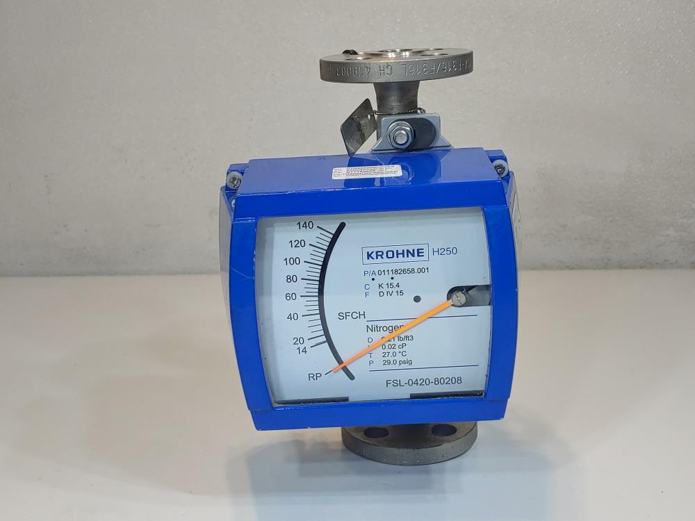 Krohne 1/2" 150# Stainless Steel Variable Area Flowmeter H250/RR/M9S/K1