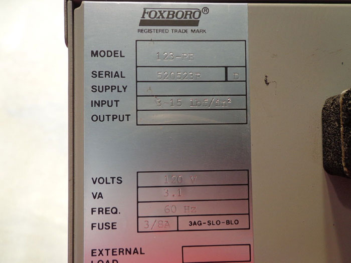 FOXBORO 123-RE 3 PEN CHART RECORDER PNEUMATIC PROCESS