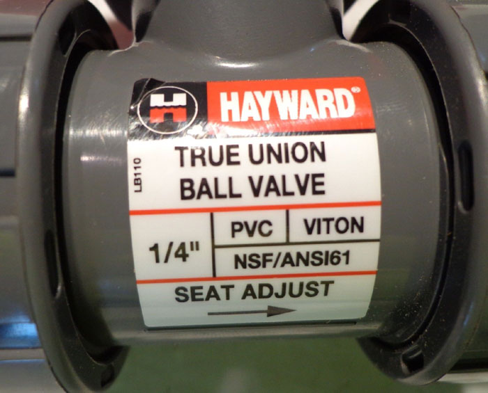 LOT OF (8) HAYWARD TRUE UNION PVC BALL VALVES