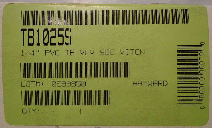 LOT OF (8) HAYWARD TRUE UNION PVC BALL VALVES