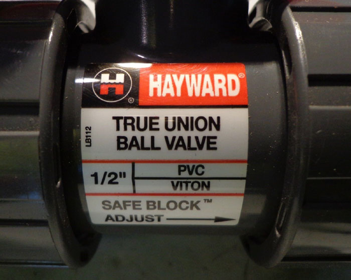 LOT OF (8) HAYWARD TRUE UNION PVC BALL VALVES