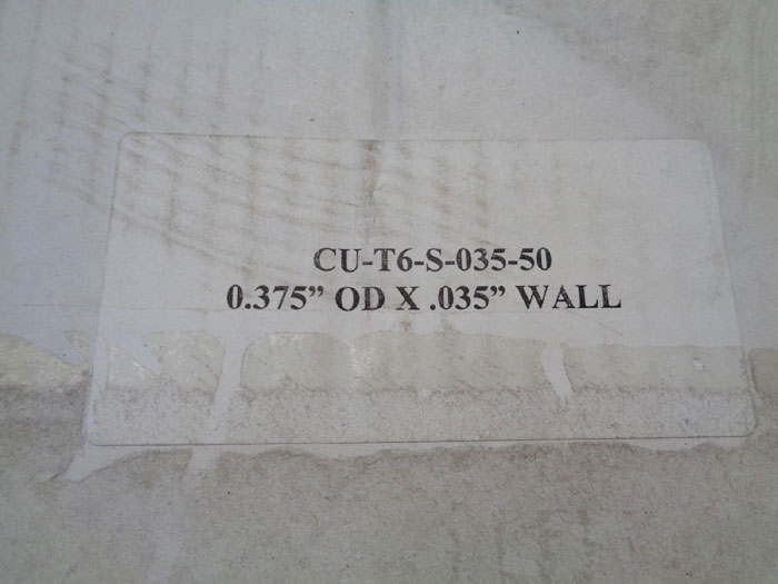 SWAGELOK 0.375" OD x .035" WALL COPPER TUBING COIL CU-T6-S-035-50