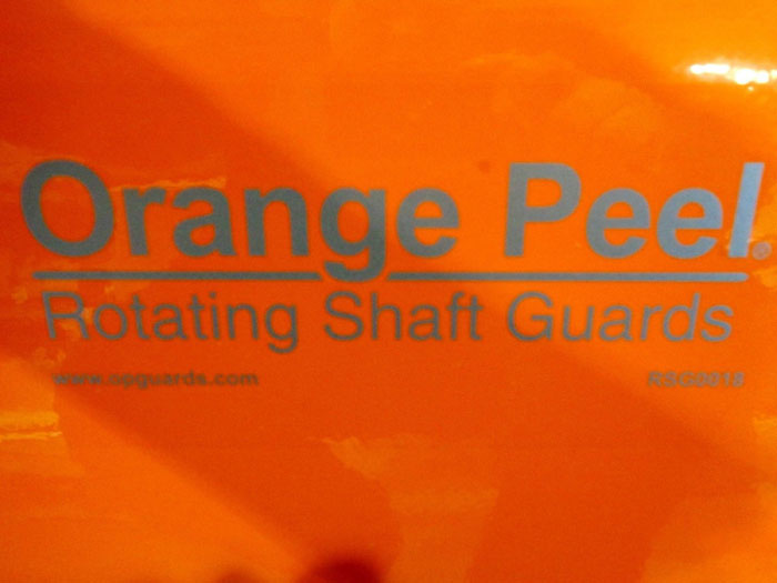 LOT OF FALK ORANGE PEEL SHAFT GUARDS & PEDESTAL BASE