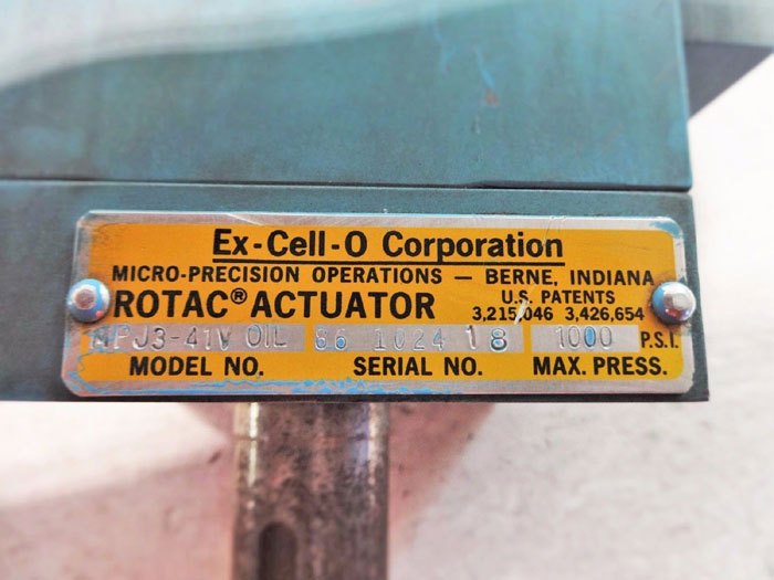 EX-CELL-O CORP ROTAC HYDRAULIC ROTARY ACTUATOR MPJ3-41V OIL