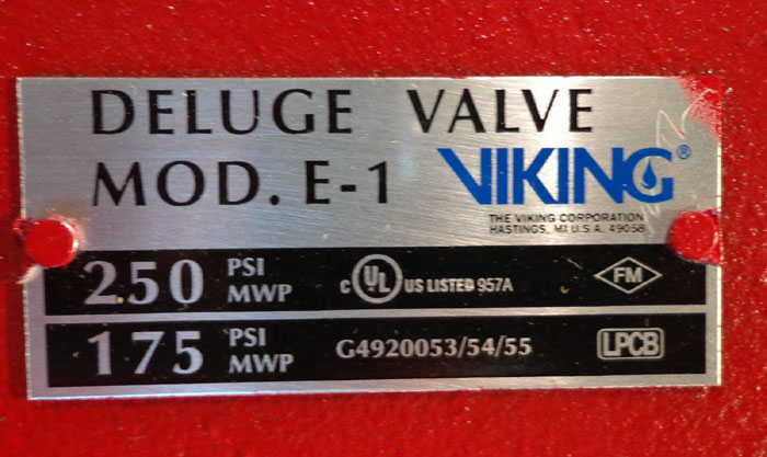 VIKING 6" DELUGE VALVE  MOD-E-1