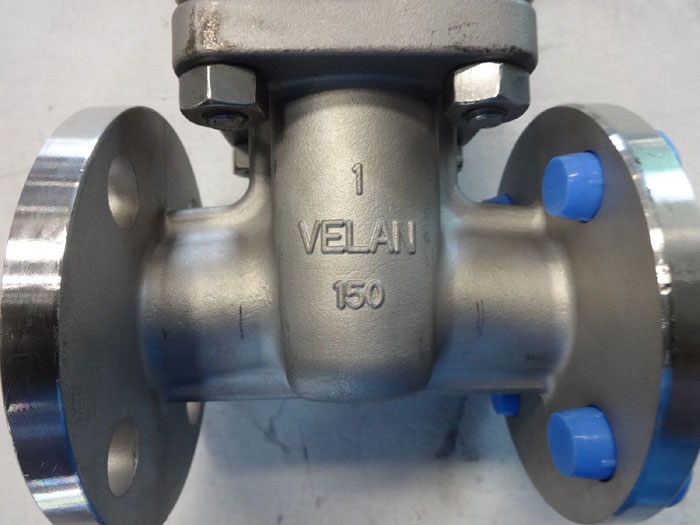 VELAN 1" 150# CF8M GATE VALVE, MODEL C #F05-0064C-13SX W/ MTR DOCUMENTATION