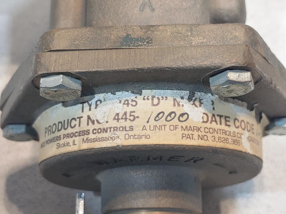 MCC Powers Process Controls Type D 1/2" x 3/4" NPT Water Mixing Valve 445-1000