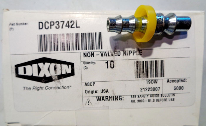 LOT OF 1/4" DIXON NIPPLE & COUPLER FITTINGS