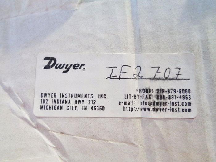 DWYER INDUSTRIAL FLOW METER IF2707