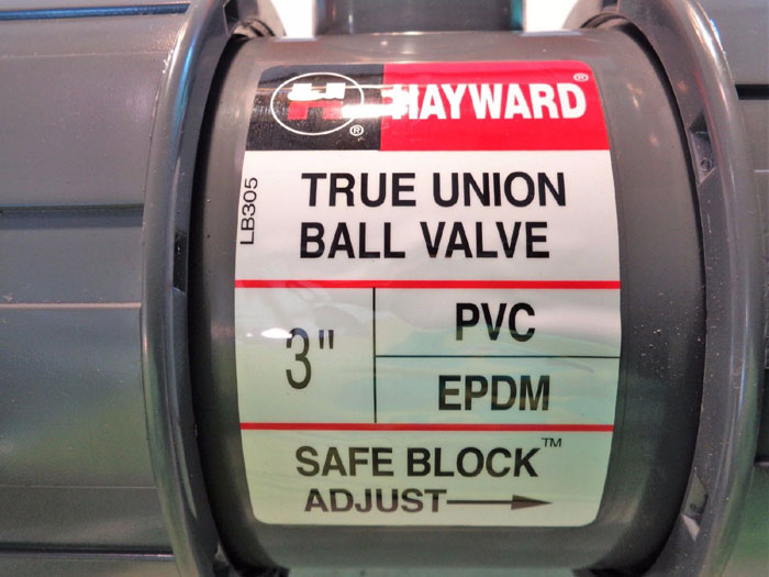 HAYWARD 3" PVC TRUE UNION FLANGED BALL VALVE EPDM /W SAFEBLOCK ADJUST TB1300FE