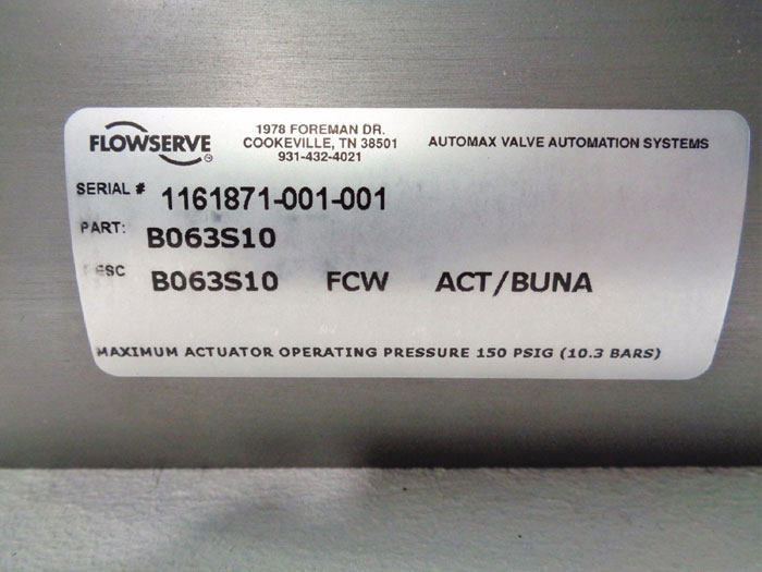 FLOWSERVE AUTOMAX ACTUATOR B063S10