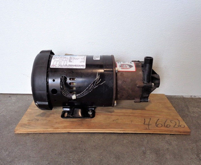 March TE-6K-MD Centrifugal Mag Drive Pump, Kynar, w/Marathon 1/2HP 3-Phase Motor