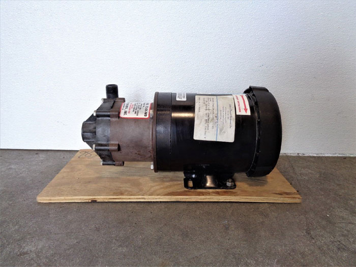 March TE-6K-MD Centrifugal Mag Drive Pump, Kynar, w/Marathon 1/2HP 3-Phase Motor